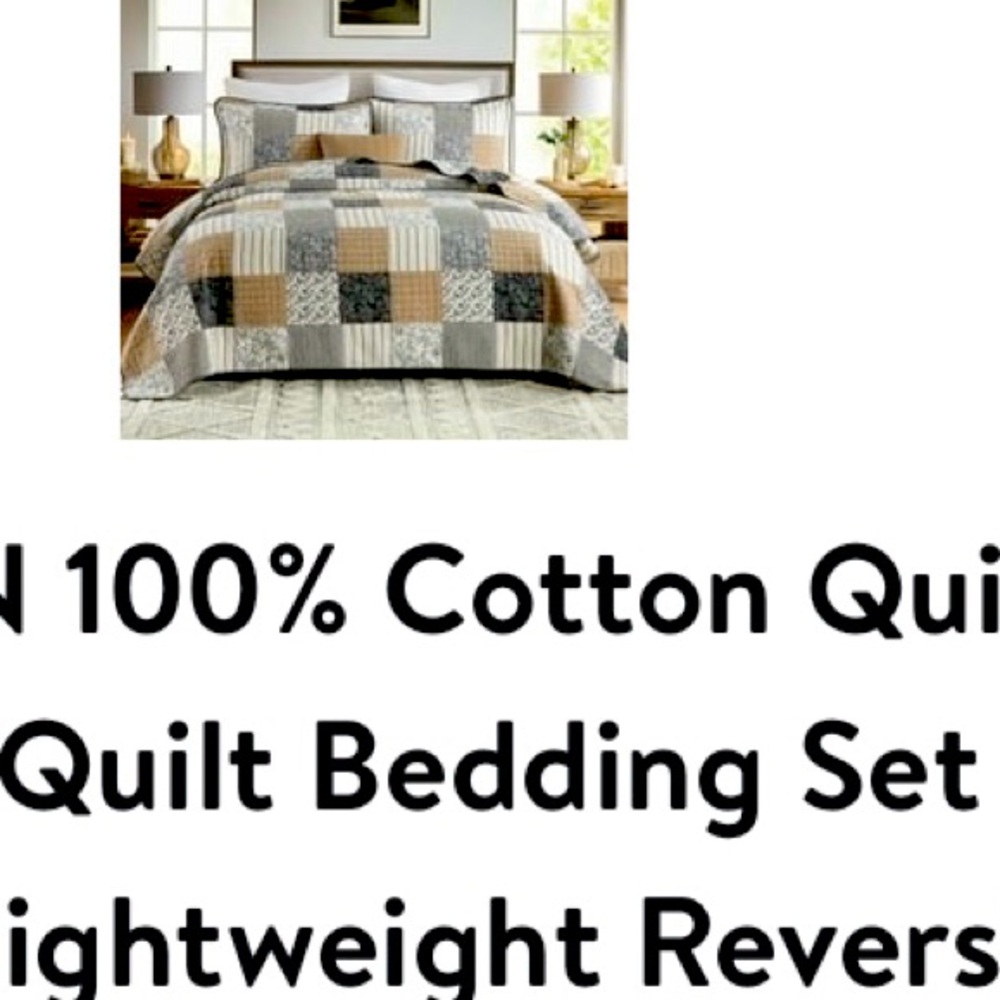 NWOT! 100%COTTON QUILT+2 SHAMS